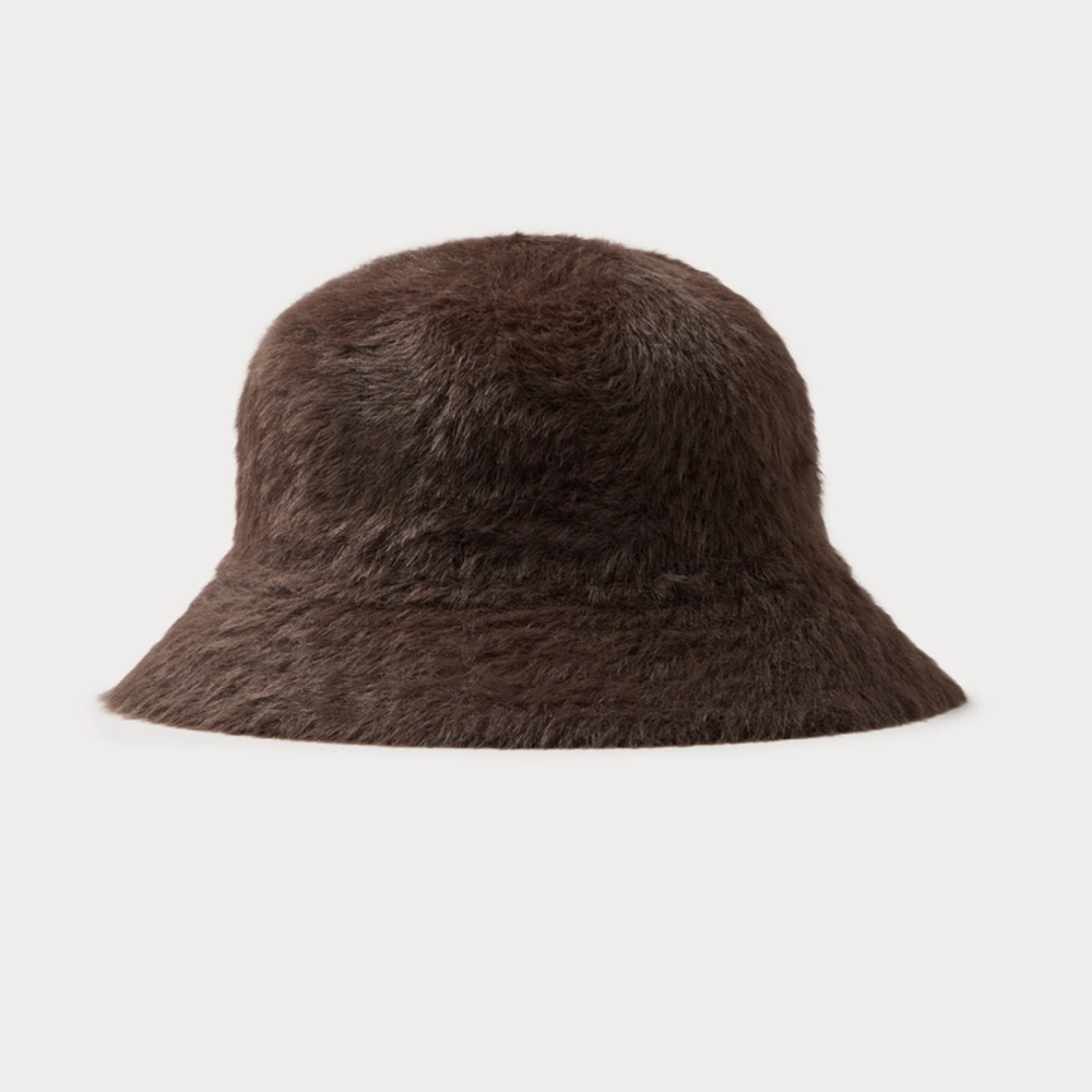 Vintage Brown Kangol Furgora Charlie Angora Fuzzy  Cloche Bucket Fur Hat
